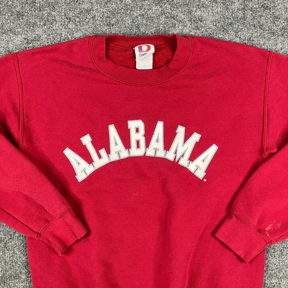 Dodger Sweatshirt Mens Size S Red‎ Alabama College Crewneck Spellout Graphic